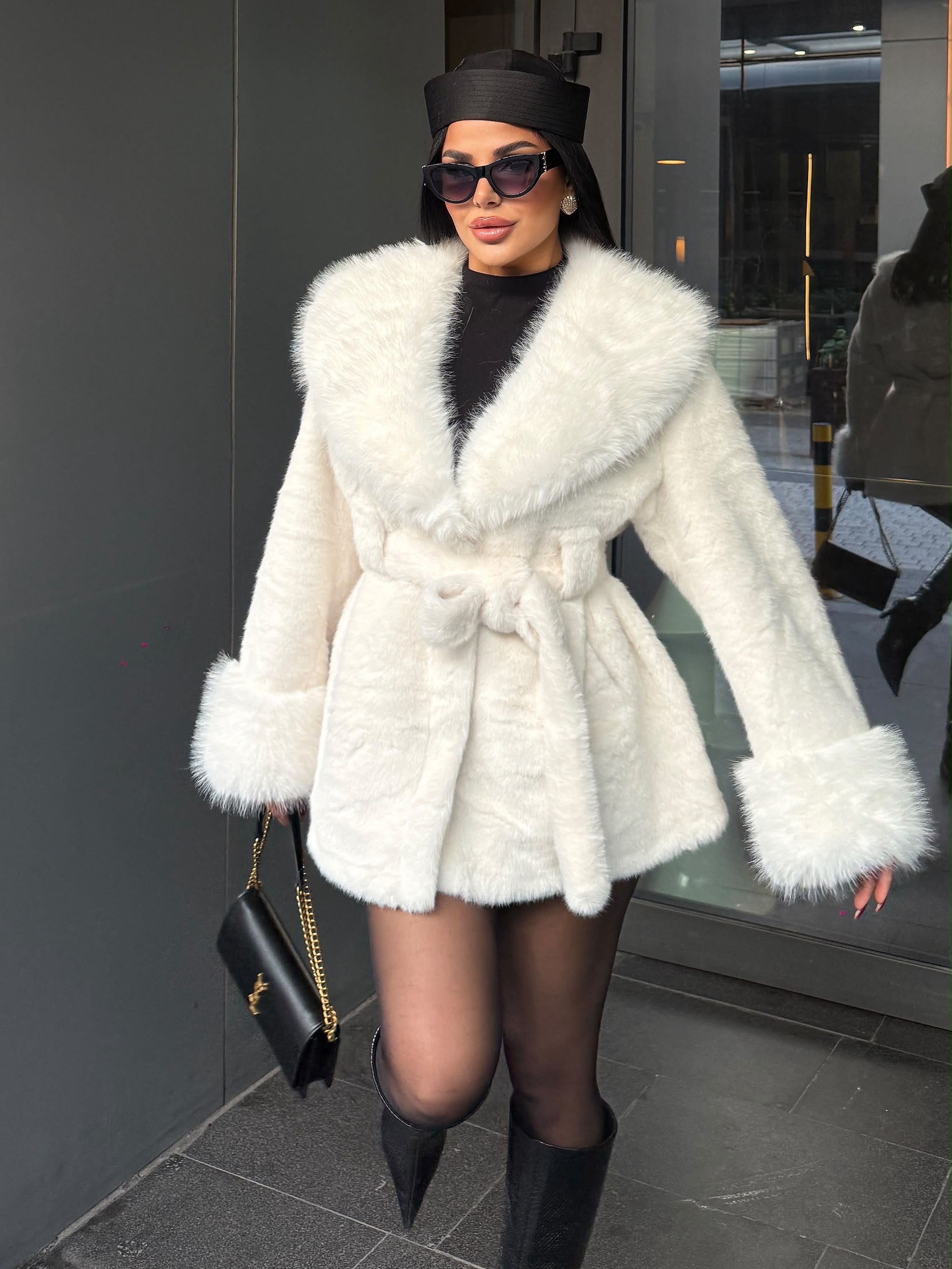 Laty İthal Angora Kürk Kısa Ekru