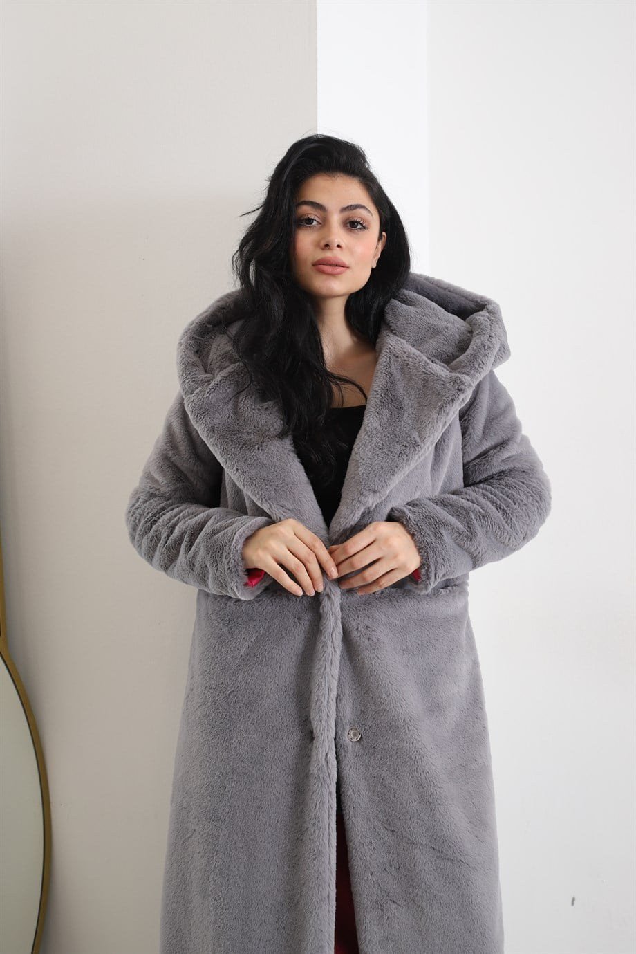 Lova Peluş Kaban Gri