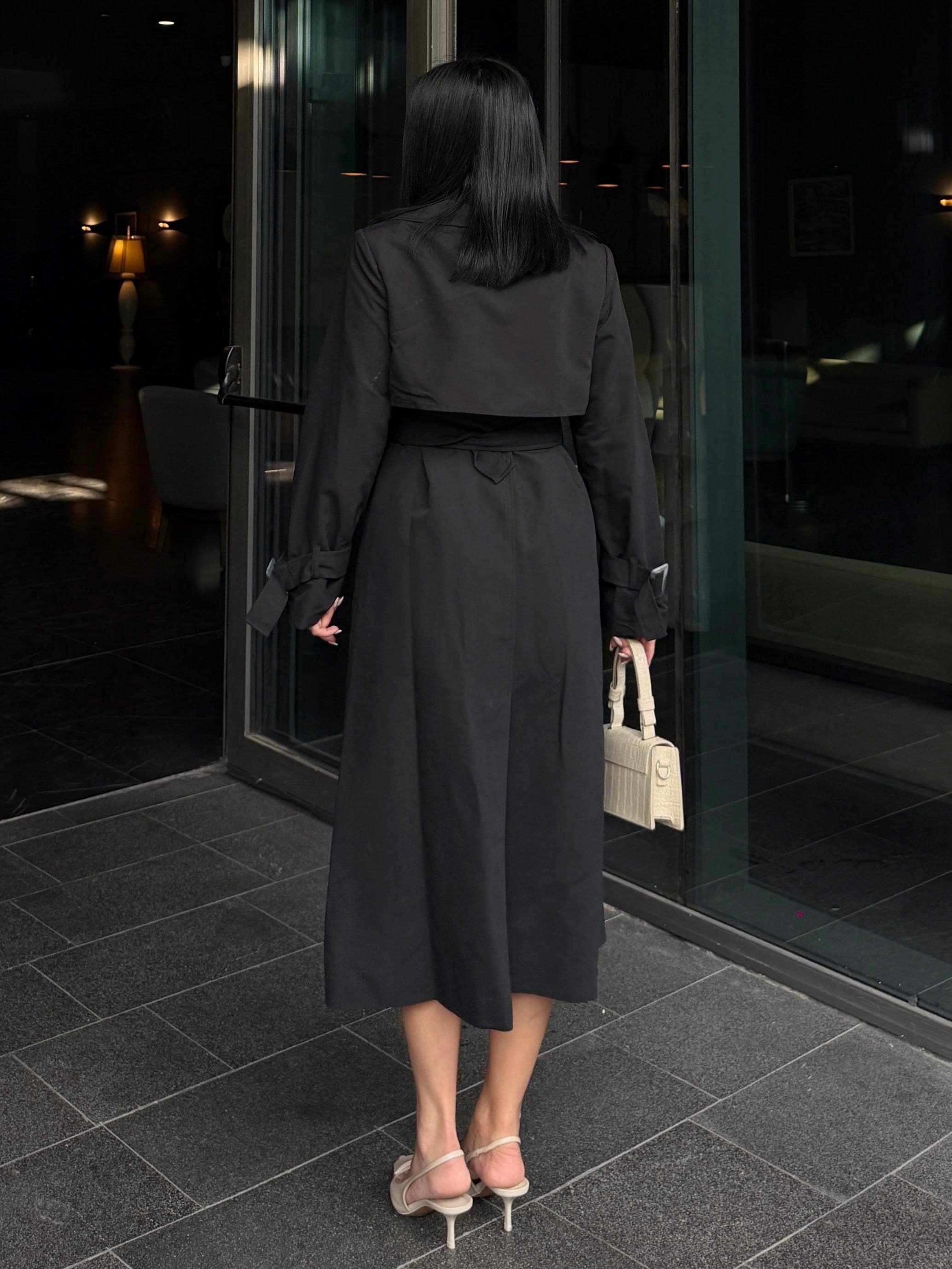 Melins Uzun Trenç Siyah