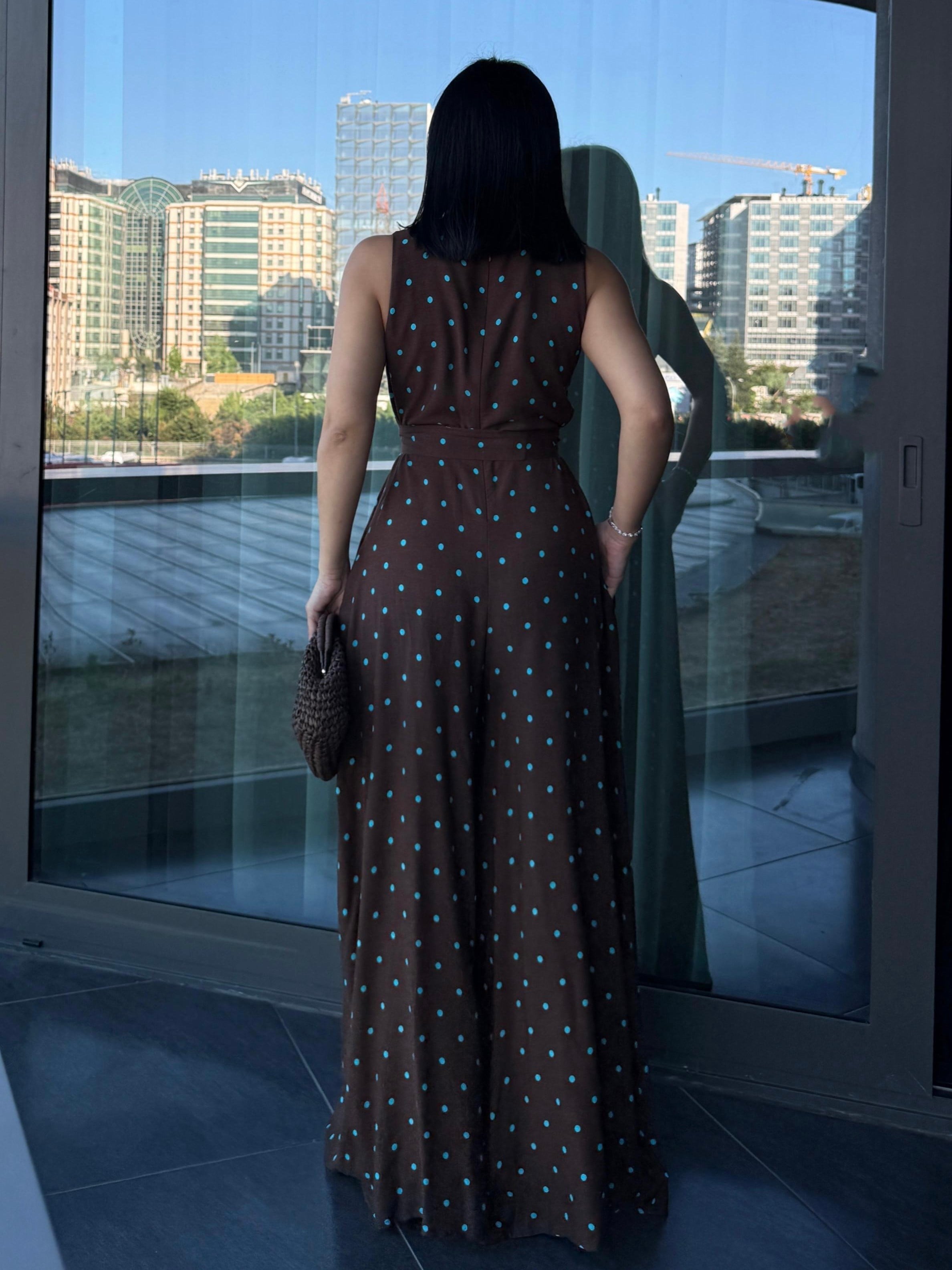 Menisa Puantiye Detaylı Tulum Kahve