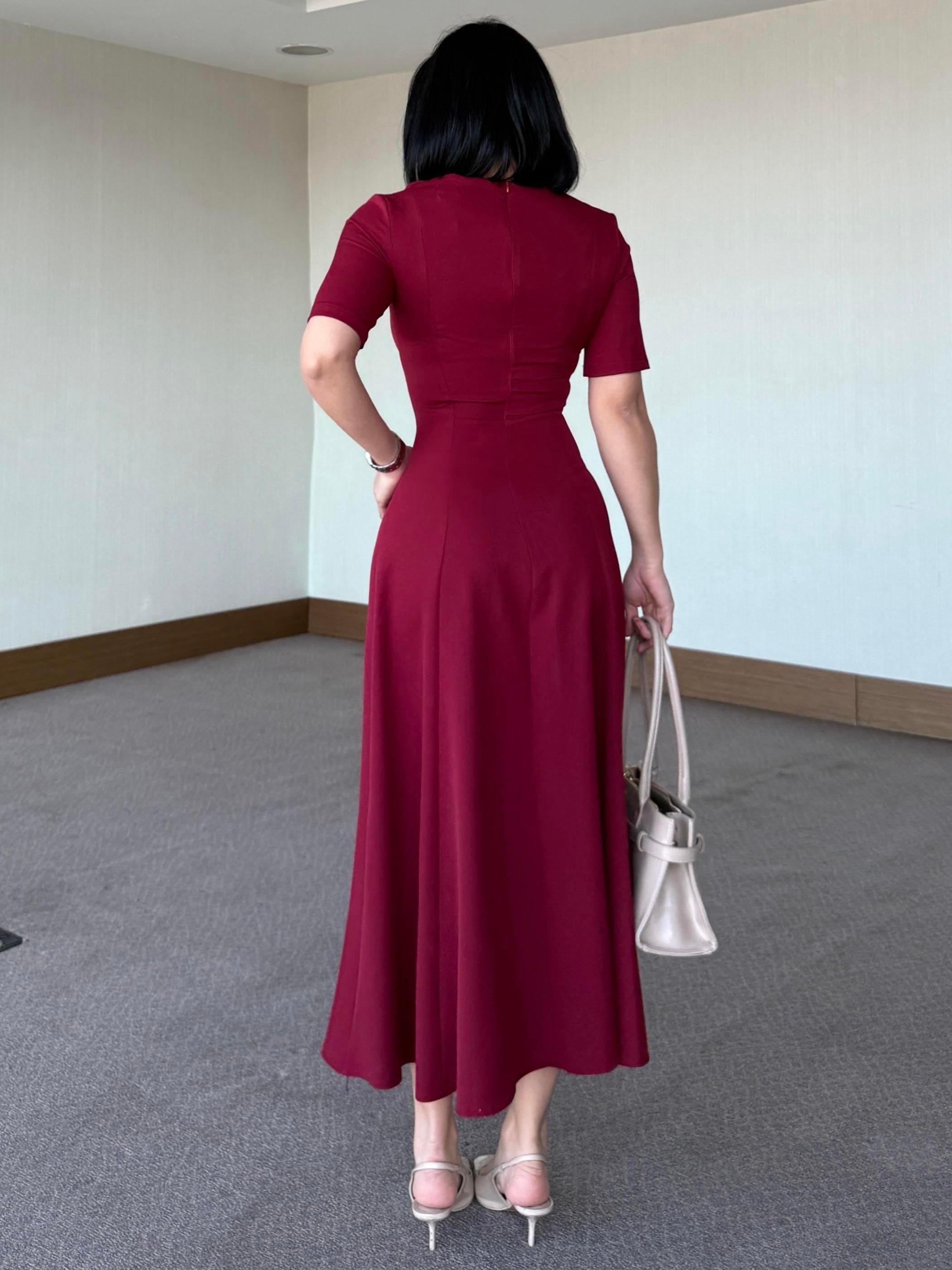 Olgata Elbise Bordo