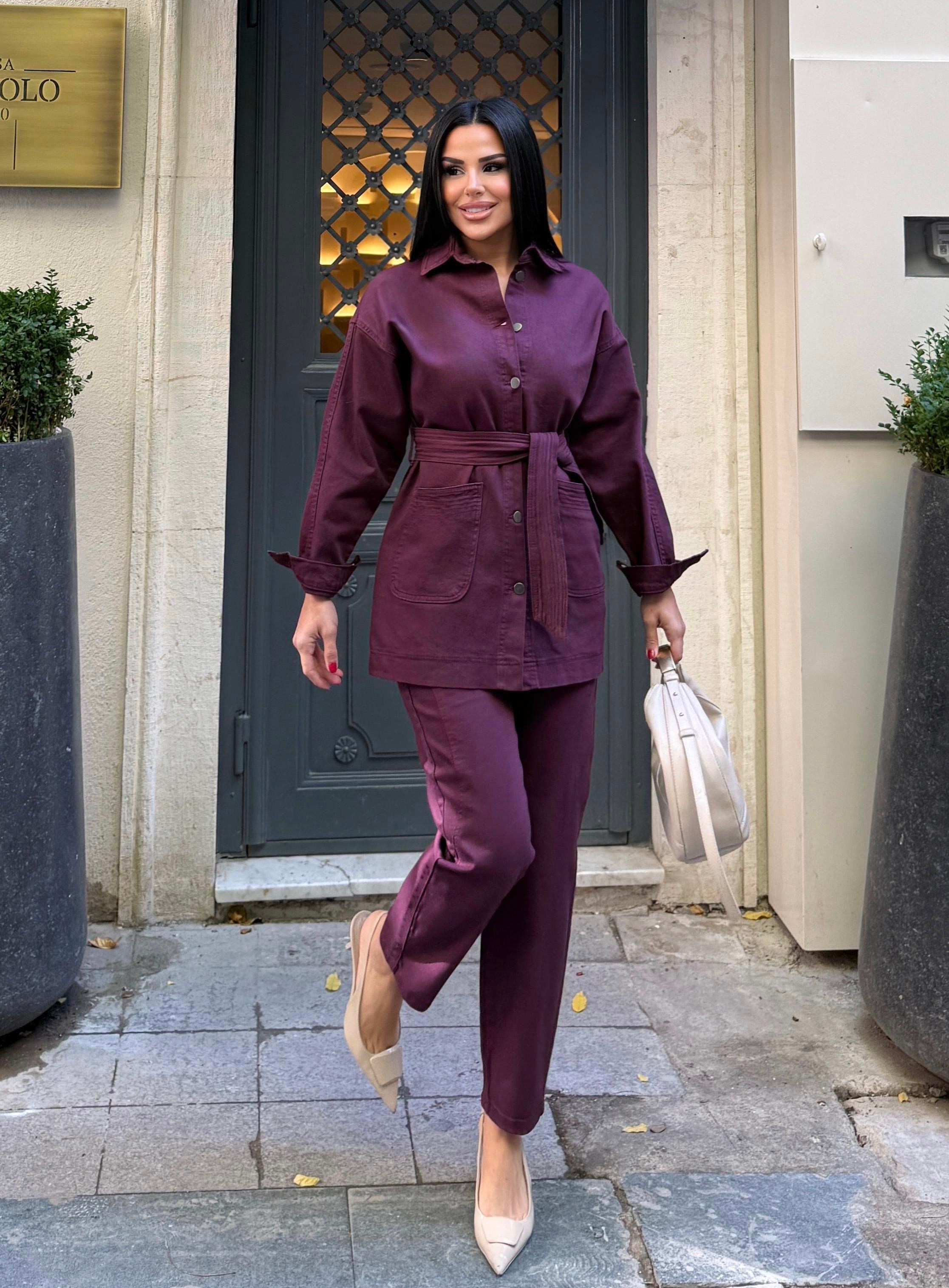 Oligas Denim Takım Bordo