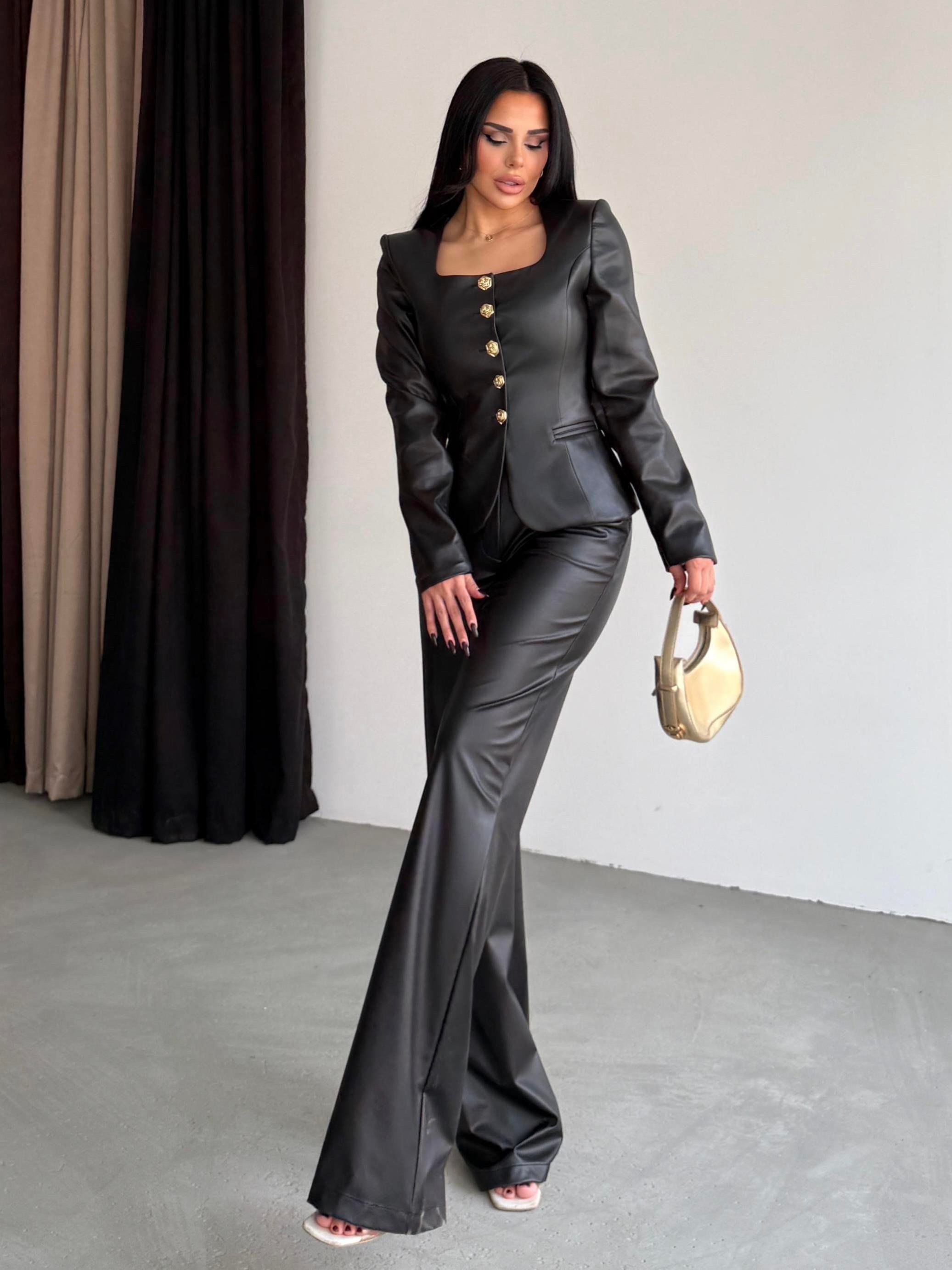 Quanza Deri Takım Siyah