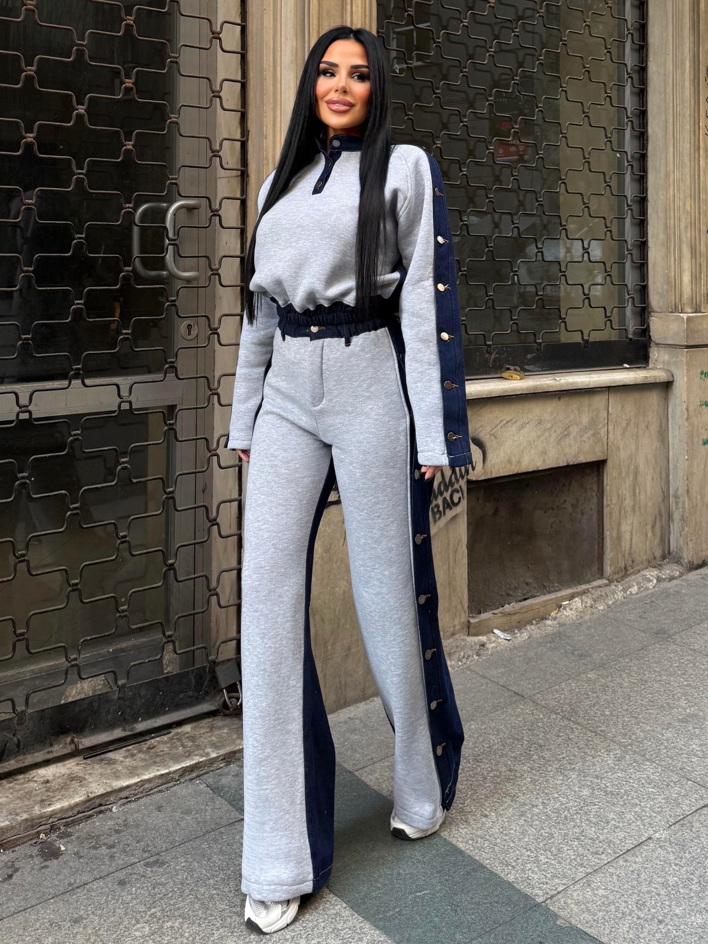 Rivesa Denim Takım Gri