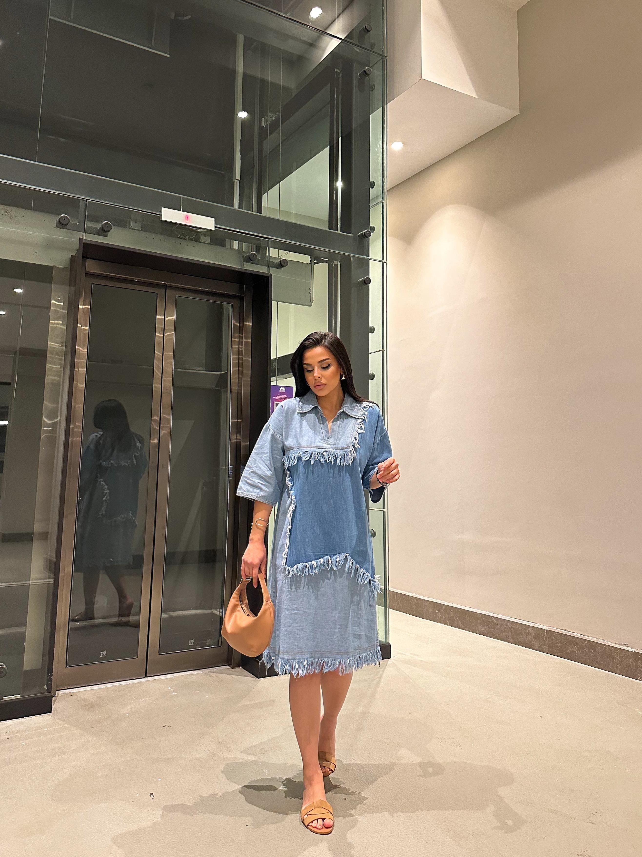 Savana Denim Elbise Mavi