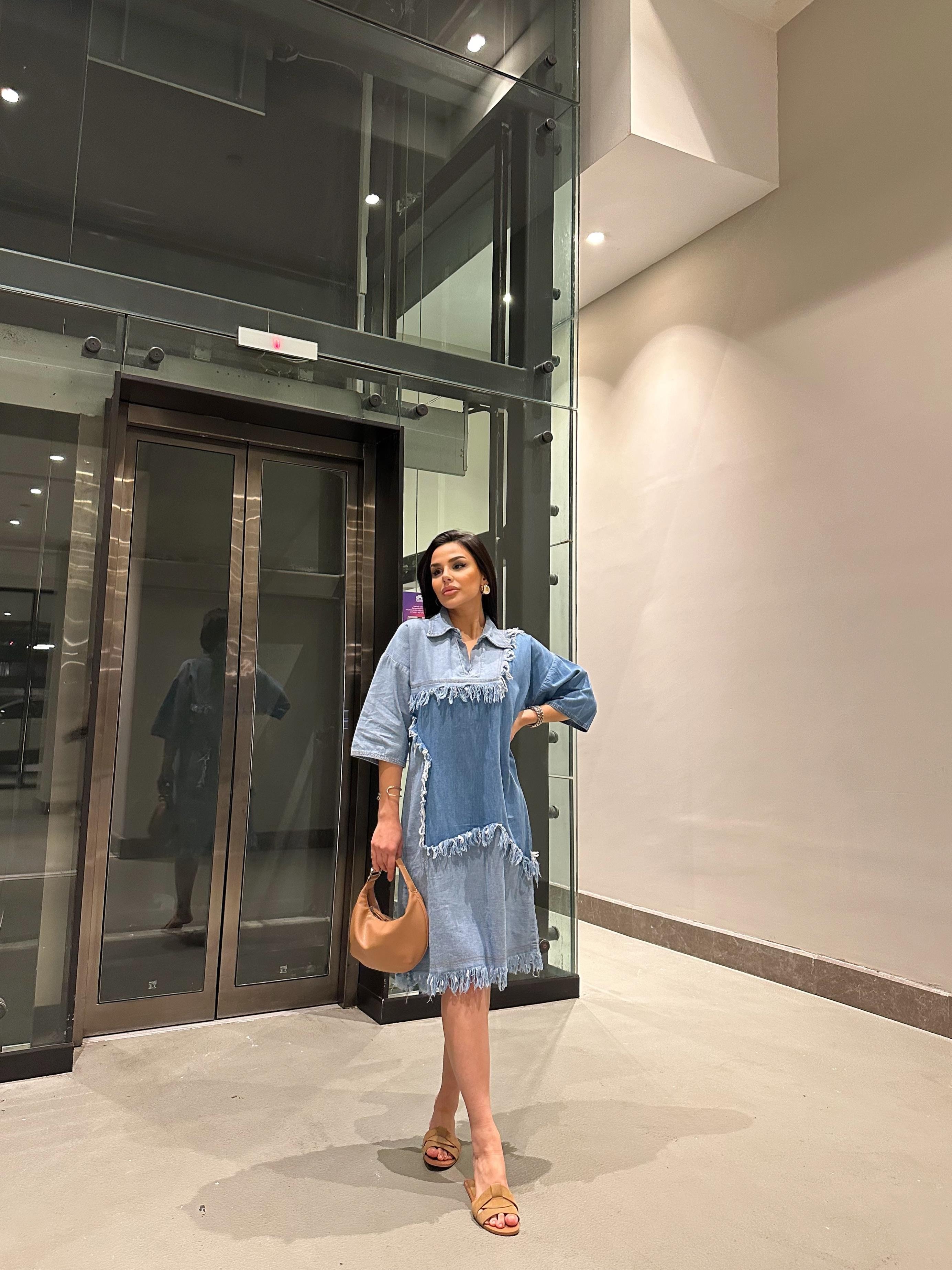 Savana Denim Elbise Mavi