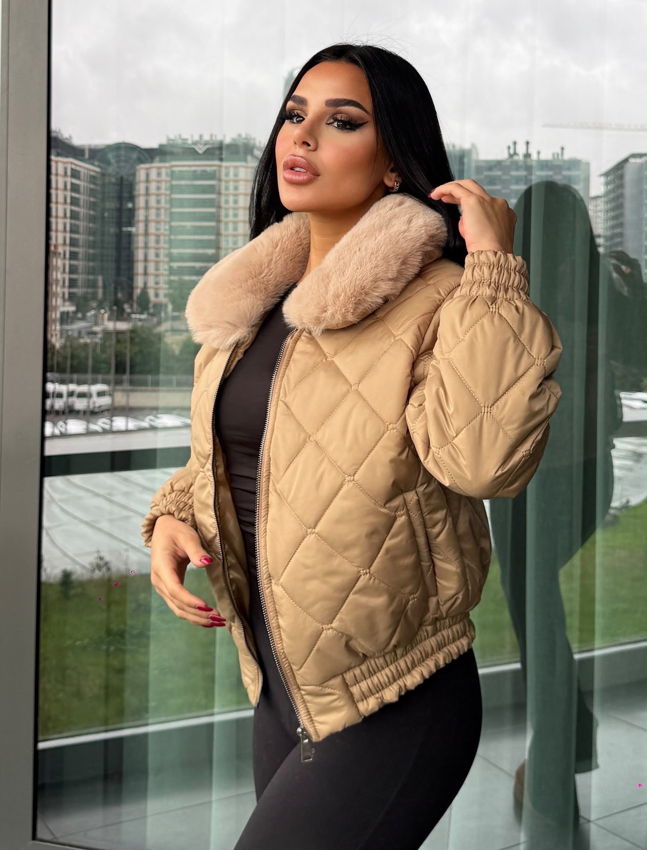 Trex Kürk Detaylı Mont Bej