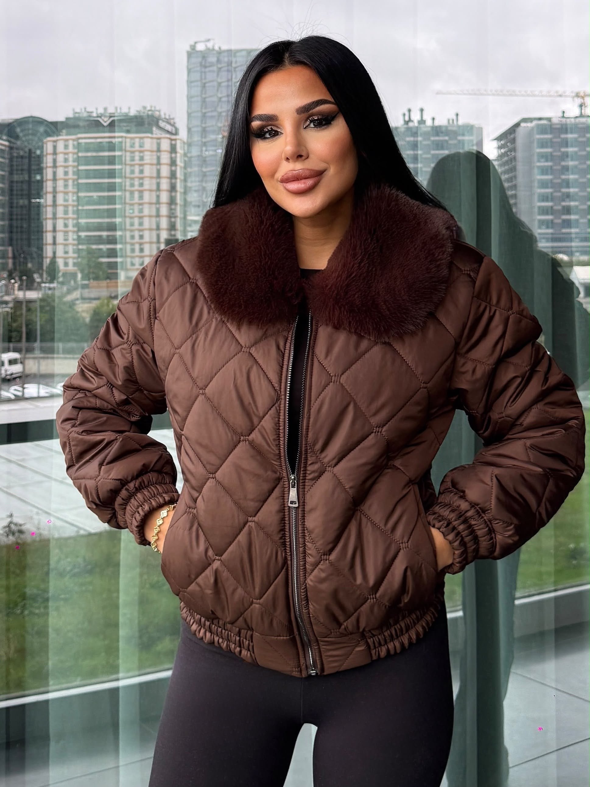 Trex Kürk Detaylı Mont Kahve