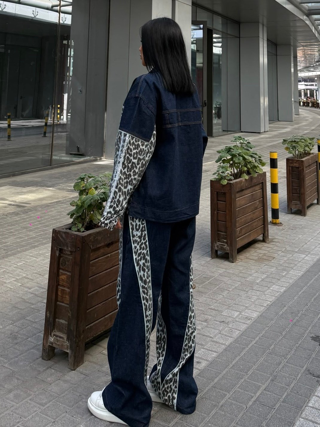 Tuyas Leopar Detaylı Takım Lacivert