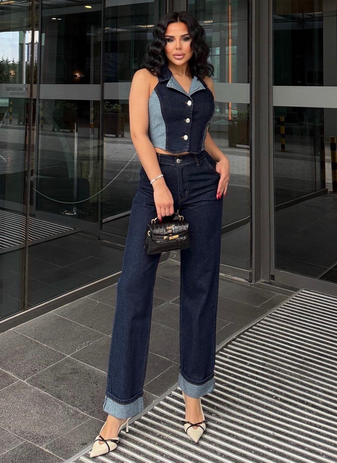 Vildas Tasarım Denim Takım Lacivert