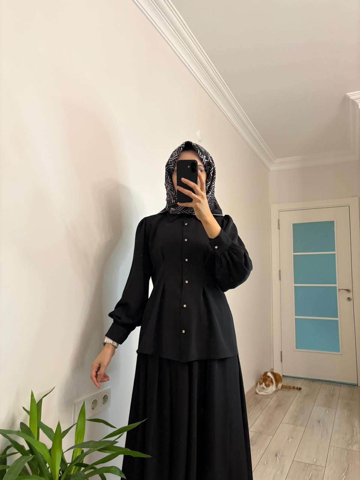 New sezon Pliseli Gömlek Takım