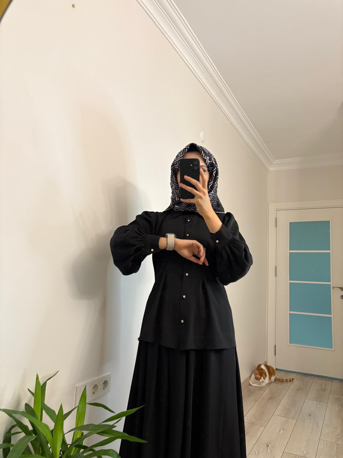 New sezon Pliseli Gömlek Takım