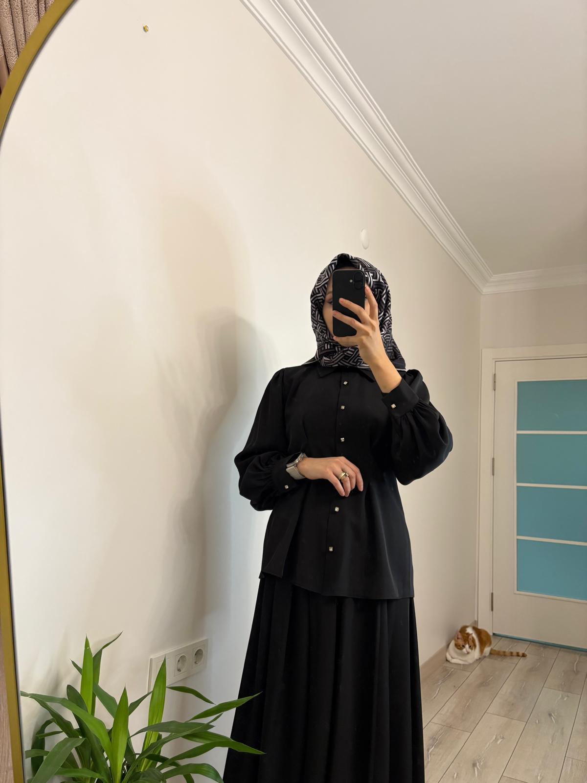 New sezon Pliseli Gömlek Takım