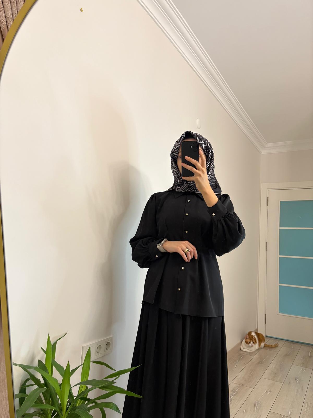 New sezon Pliseli Gömlek Takım