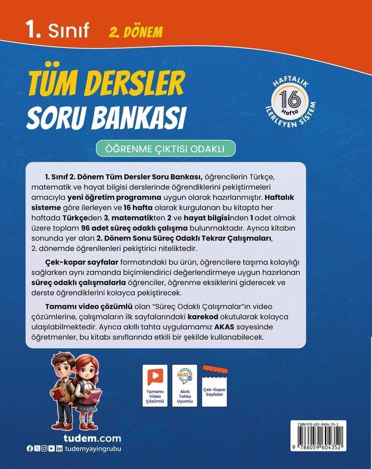 1.Sınıf Tüm Dersler Soru Bankası Tudem Yayınları