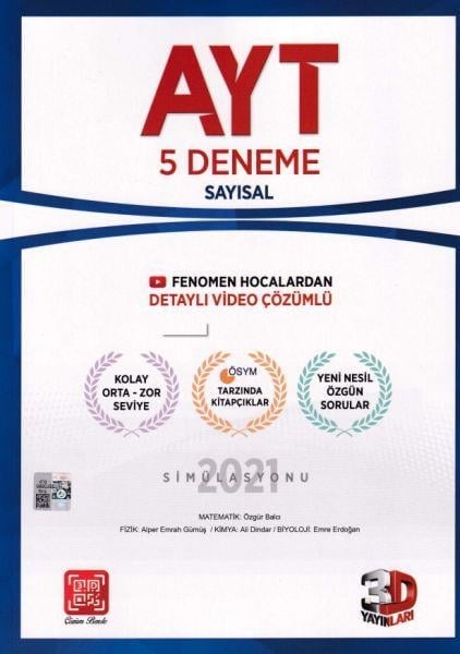 3D AYT Sayısal 5'li Paket Deneme