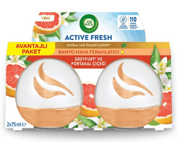 AIR WICK ODA KOKUSU ACTIVE FRESH (DECOSPHERE) GREYFURT PORTAKAL ÇİÇEĞİ 2x75 ML
