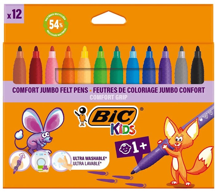 BIC KEÇELİ KALEM JUMBO COMFORT 12 RENK 517250