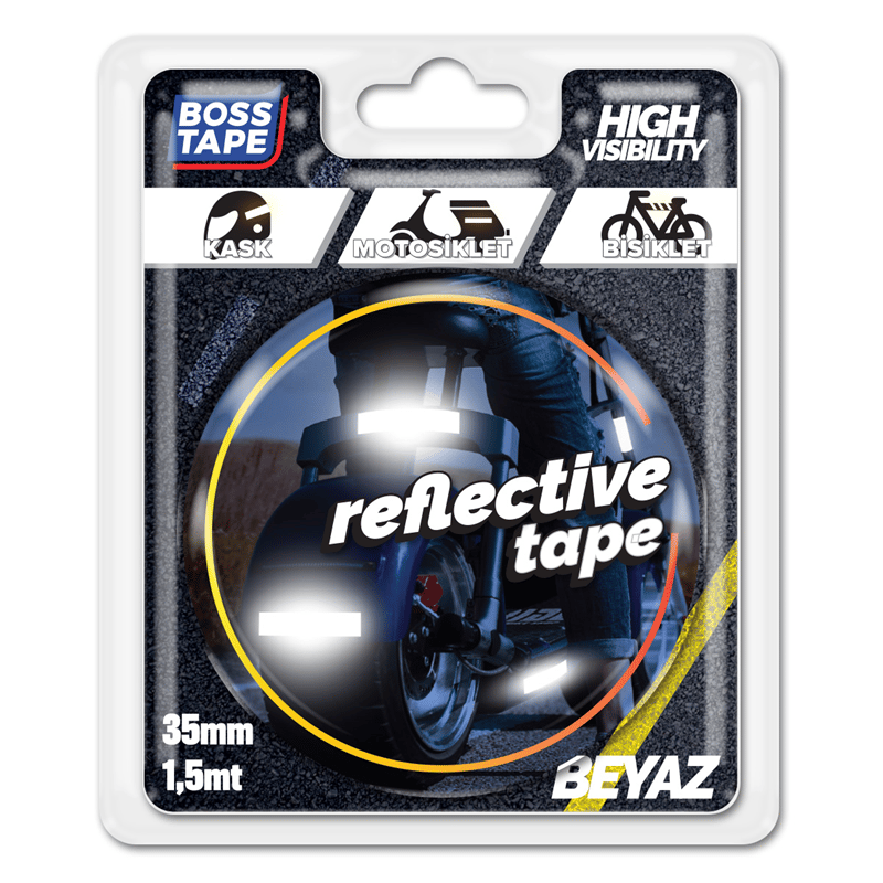 BOSS TAPE REKLEFTİF BANT 35 MM x 1.5M BEYAZ BT-09002