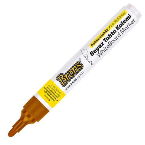 BRONS BEYAZ TAHTA KALEMİ DOLDURULABİLİR KAHVERENGİ BR-961