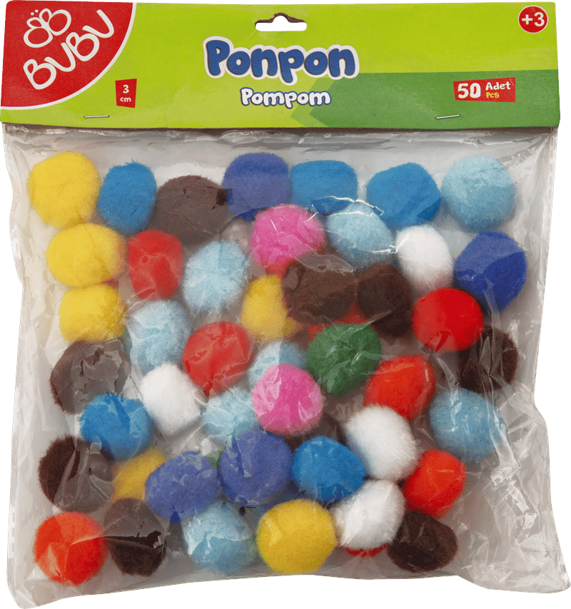 BU-BU PONPON 3CM 25'Lİ KARMA BUBU-PON003