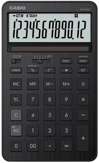 CASIO HESAP MAKİNESİ MASAÜSTÜ JW-200DQ-BK-W-DP
