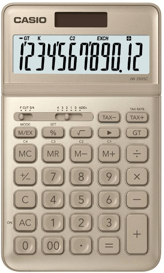 CASIO HESAP MAKİNESİ MASAÜSTÜ JW-200SC-GD ALTIN