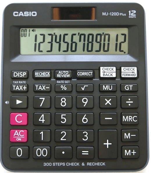 CASIO HESAP MAKİNESİ MASAÜSTÜ MJ-120DPLUS 12 HANE