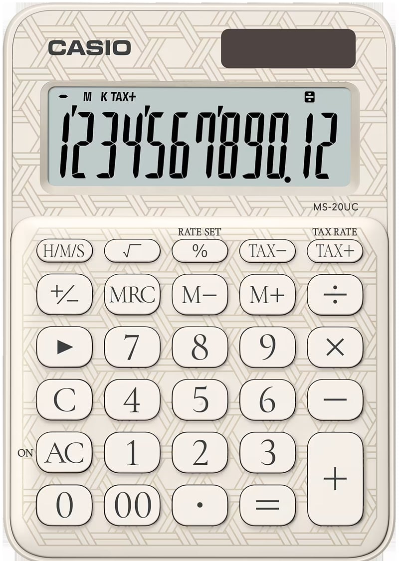 CASIO HESAP MAKİNESİ MASAÜSTÜ MS-20UC-JWE 12 HANE