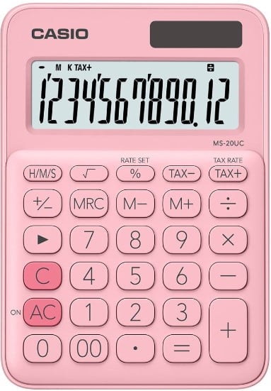 CASIO HESAP MAKİNESİ MASAÜSTÜ MS-20UC-PK 12 HANE