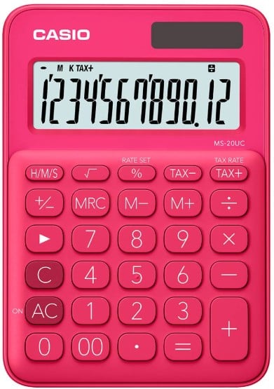 CASIO HESAP MAKİNESİ MASAÜSTÜ MS-20UC-RD 12 HANE