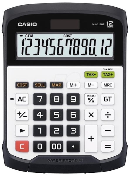 CASIO HESAP MAKİNESİ MASAÜSTÜ WD-320MT 12 HANE