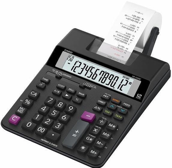 CASIO HESAP MAKİNESİ ŞERİTLİ HR-150RC 12 HANE