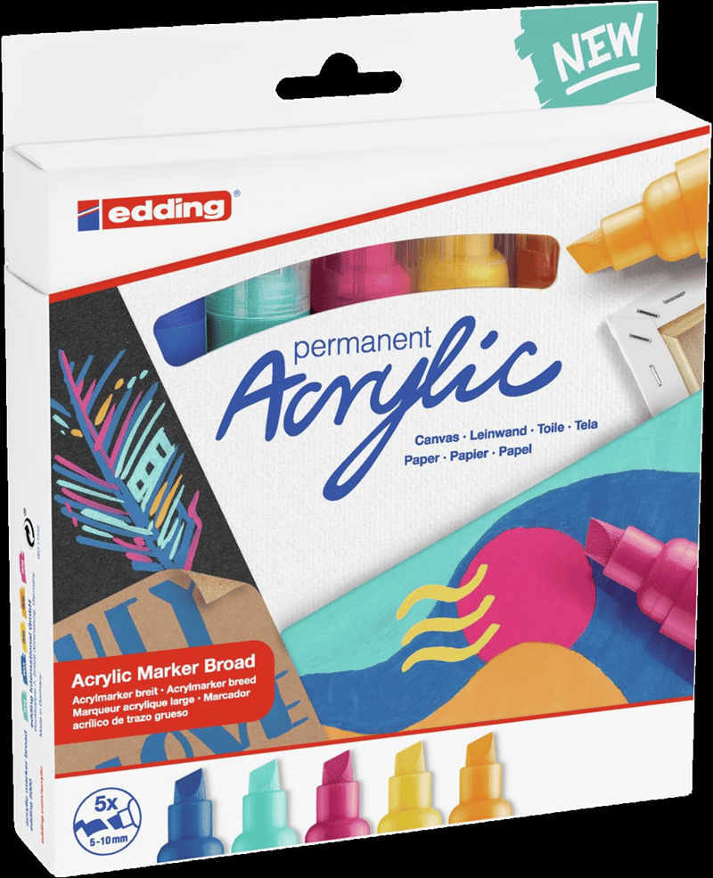 EDDING AKRİLİK MARKÖR KALIN UÇLU E-5000 5 Lİ SET ABSTRACT