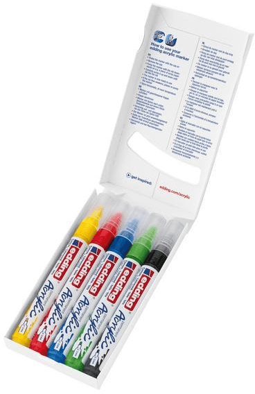 EDDING AKRİLİK MARKÖR ORTA UÇLU E-5100 5 Lİ SET BASIC