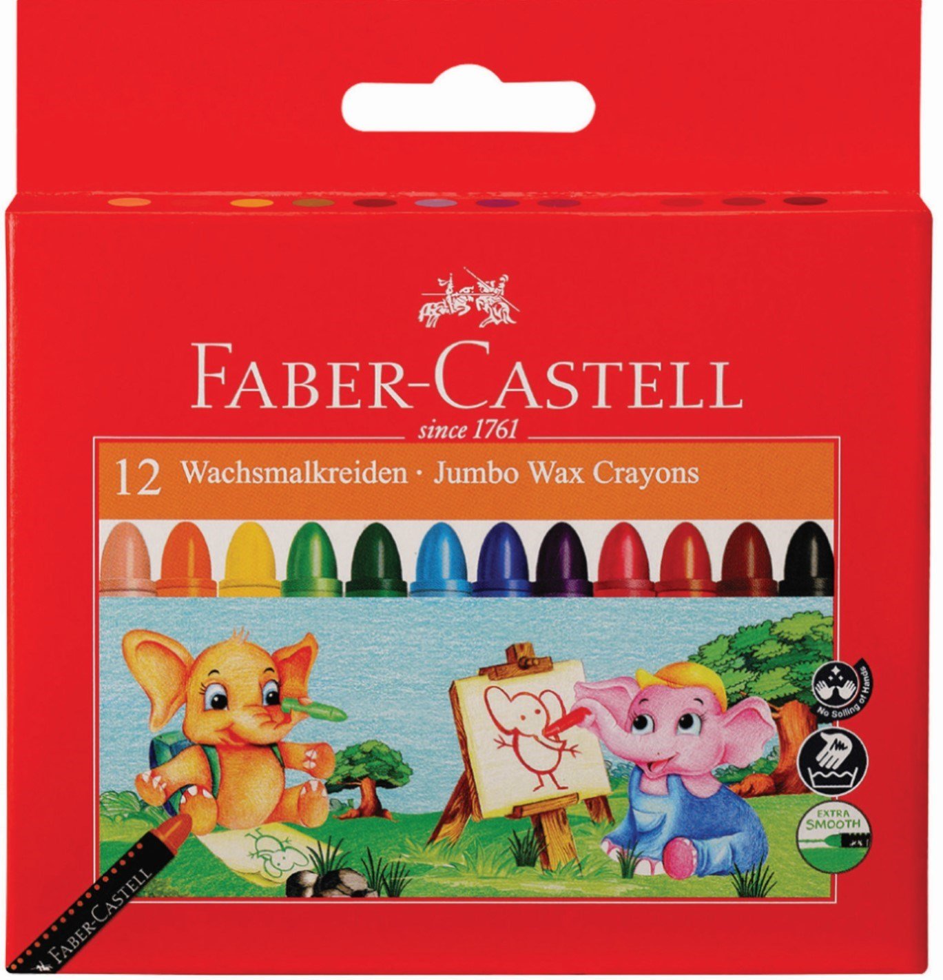 Faber Castell Pastel Wax Crayon Süper Yıkanabilir 12'İ Set