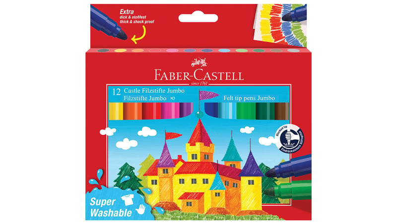 FABER KEÇELİ KALEM JUMBO 12 RENK SUPERWASHABLE 154311