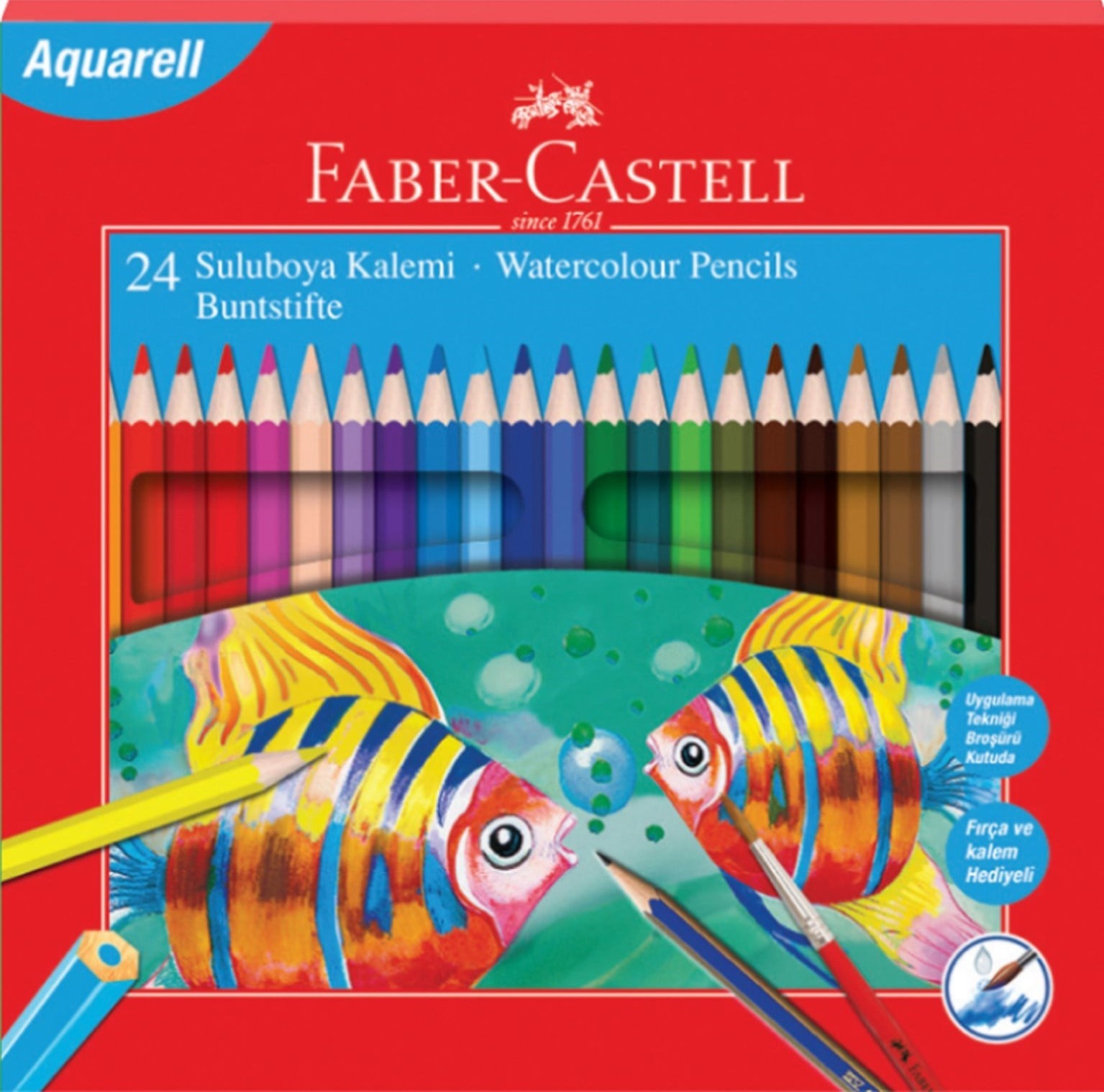 Faber Kuru Boya Red Line Aquarel K.Kutu 24Lü 110624