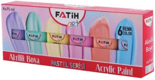 FATİH AKRİLİK BOYA 6 RENK PASTEL 75 ML X 6 LI FA55510