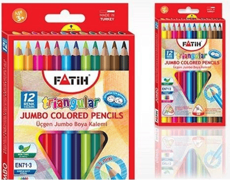 FATİH KURU BOYA 12 RENK JUMBO TAM BOY ÜÇGEN 33490