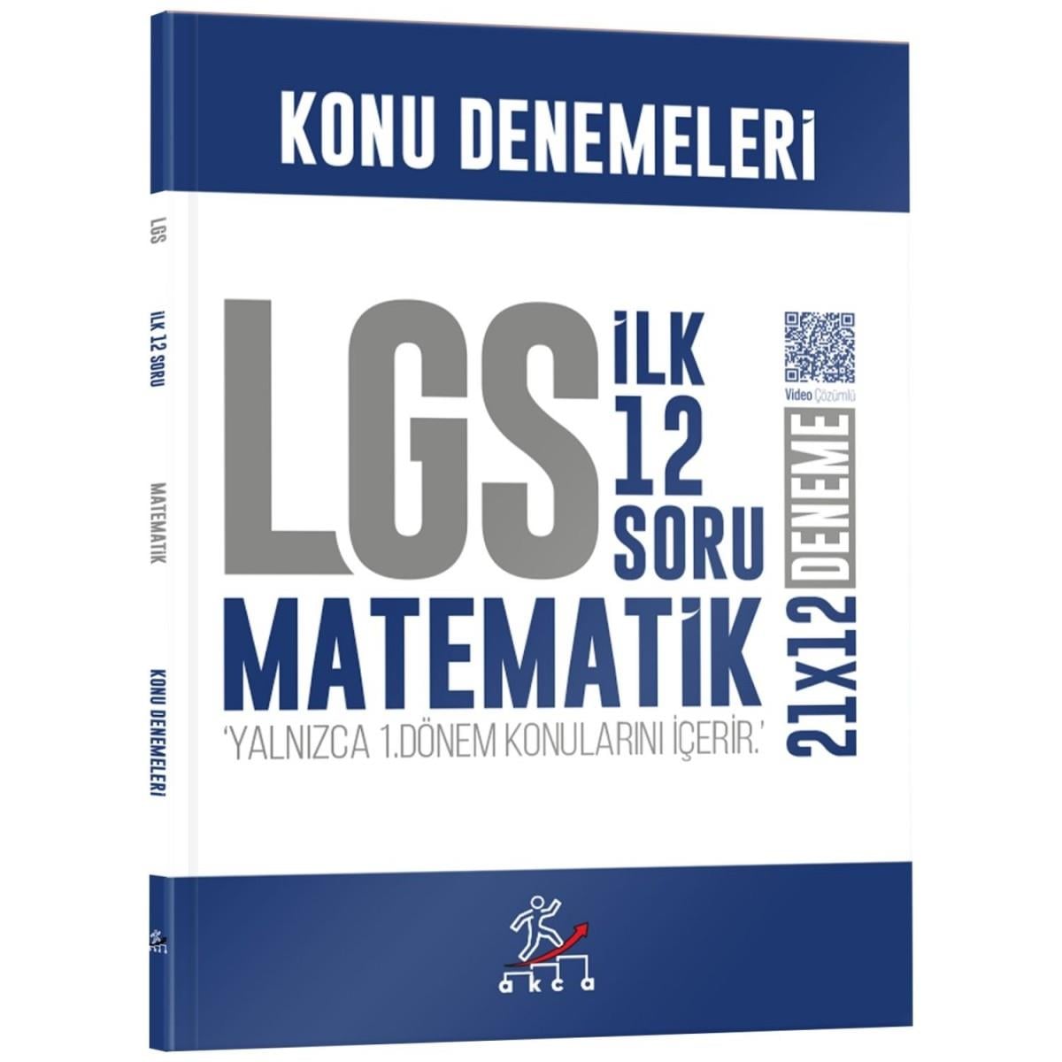 İbrahim Akca 8. Sınıf LGS Matematik 1. Dönem İlk 12 Soru Konu Denemeleri KR Akademi Yayınları 