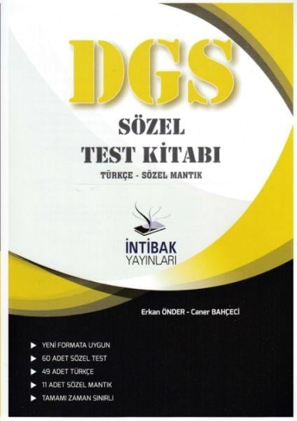 İntibak 2021 DGS Sözel Test Kitabı