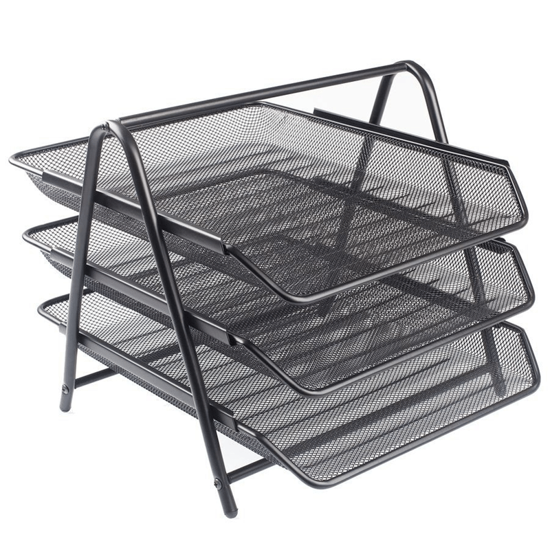 KRAF PERFORE EVRAK RAFI METAL 3 KATLI 460G SİYAH