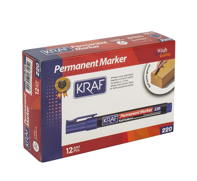 KRAF PERMANENT MARKÖR YUVARLAK UC 220 MAVİ