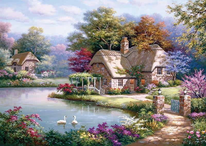 Kuğular ve Kır Evi (Puzzle 1500) 4529