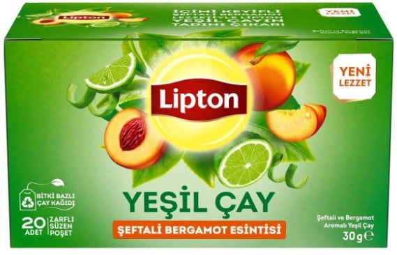 LİPTON BİTKİ ÇAYI YEŞİL ÇAY ŞEFTALİ BERGAMOT 20 Lİ 802898