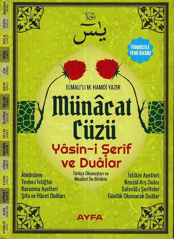 Münacat Cüzü Yasini Şerif ve Dualar Çanta Boy