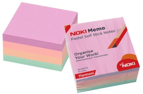 NOKİ MEMO YAPIŞKANLI KÜP NOT 75x75 400 YP 12013-22 PASTEL HARMONİ