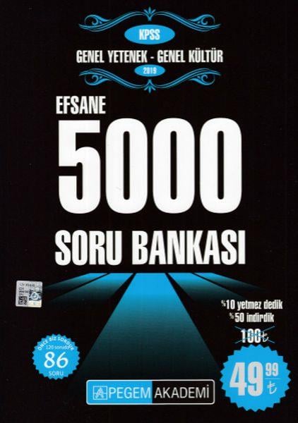 Pegem 2019 KPSS Genel Yetenek Genel Kültür Efsane 5000 Soru Bankası (Yeni)