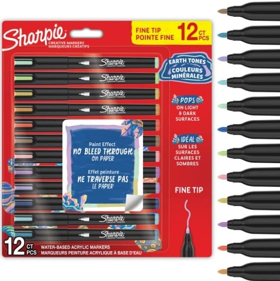 SHARPIE AKRİLİK MARKÖR İNCE UÇ YENİ RENKLER 12 Lİ 2212911